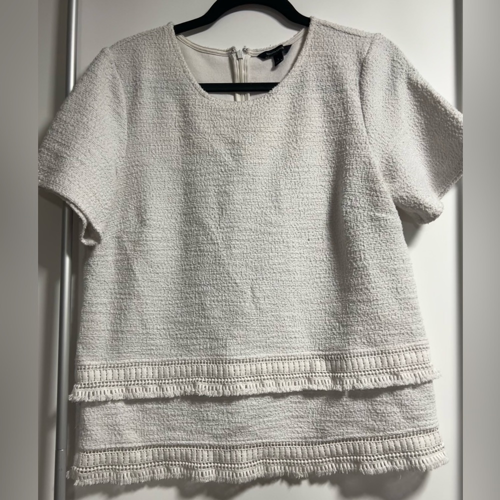 Banana Republic Textured Cream Blouse
